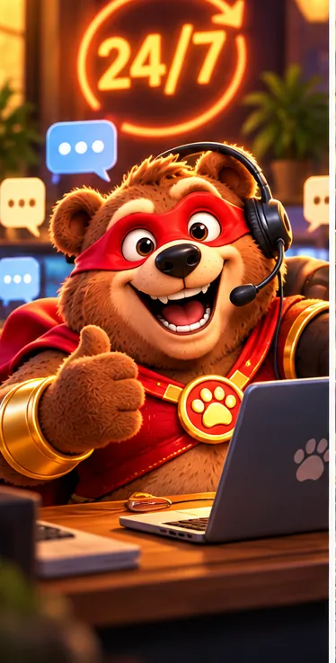 Bearo con le cuffie risponde in chat